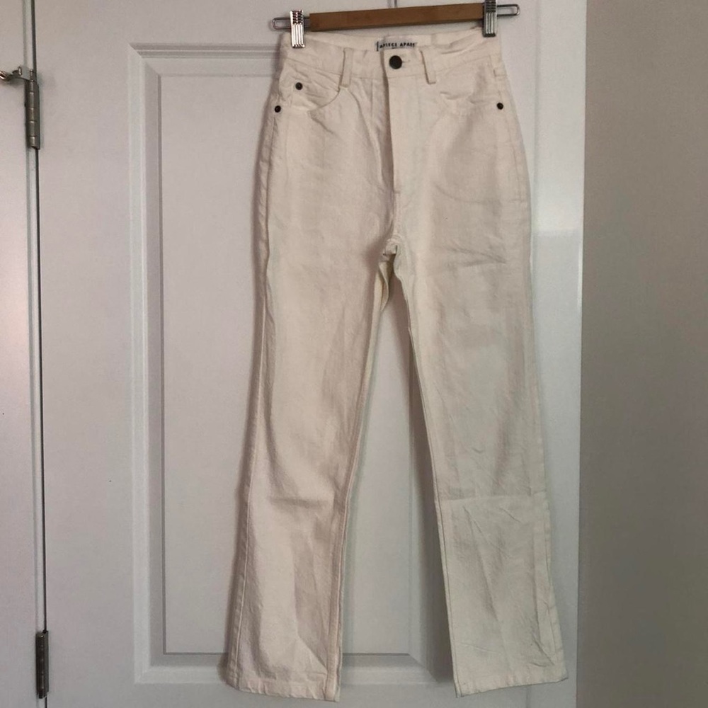 apiece apart ivory straight leg jeans